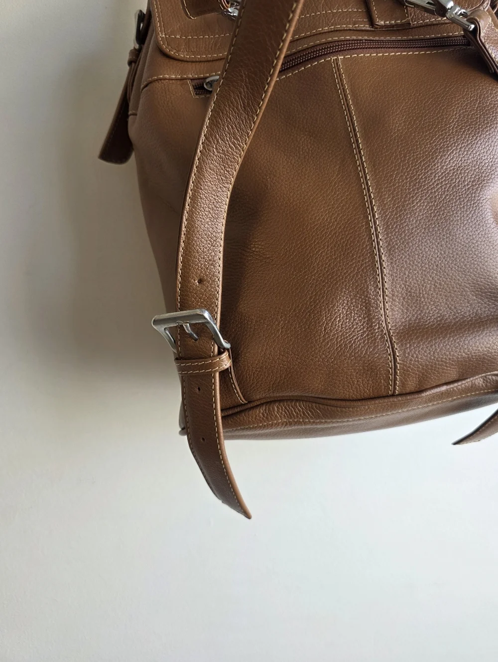 Two Pretty Leather Convertible Backpack & Matching Calf Hair Wallet Set